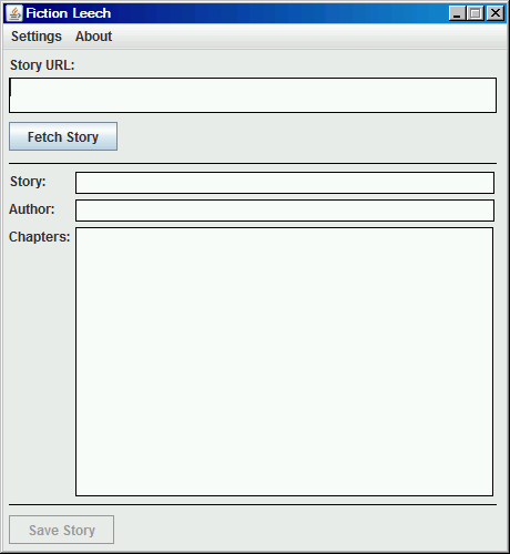 Screenshot of Alpha Fiction Downloader